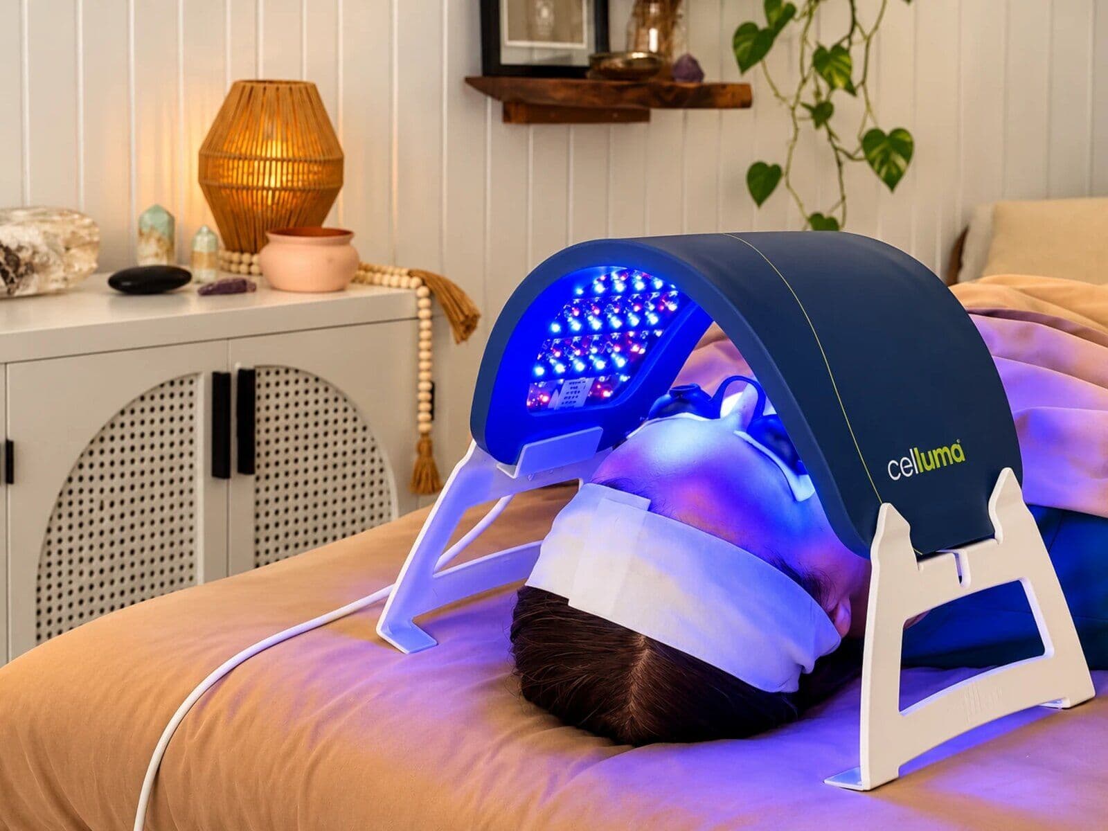 LED light therapy under the Celluma lamp